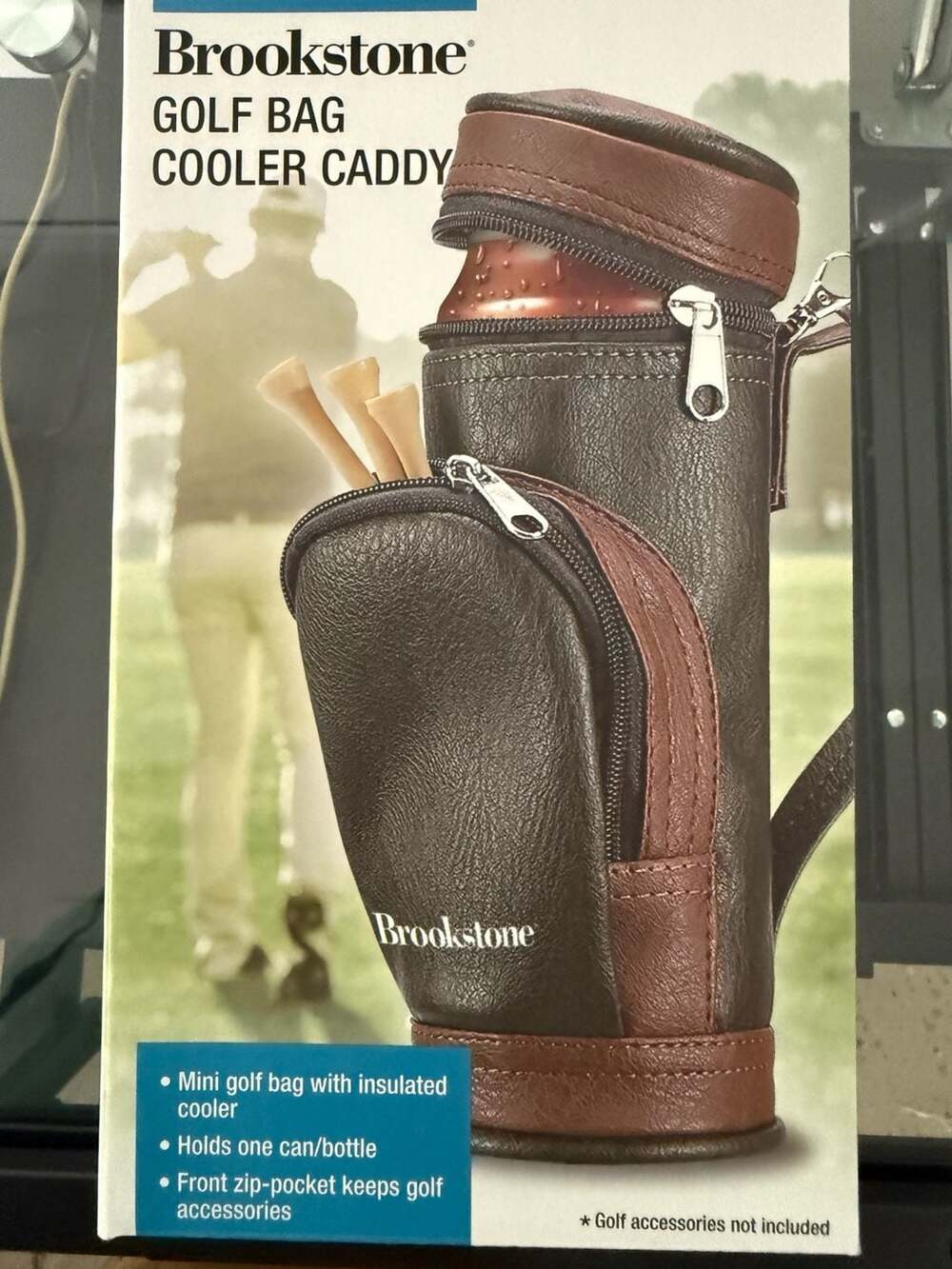 Brookstone Golf Bag Cooler Caddy Insulated Portable Single Drink Holder
